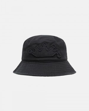 Chapeau Bucket Stussy Crown Applique Noir France | 74902-OELQ