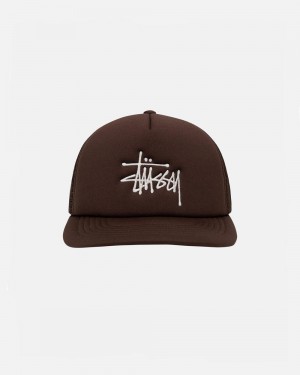 Snapbacks Hats Stussy Trucker Big Basic Chocolat France | 27809-RWFX