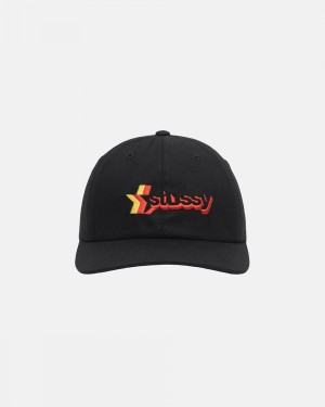Strapback Hats Stussy Low Pro 3 Star Noir France | 28653-OPEB