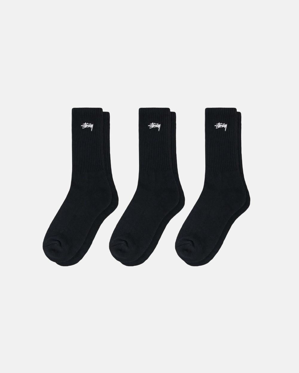 Chaussette Stussy Stock Crew 3 Pack Noir  France |  50984-YHRW