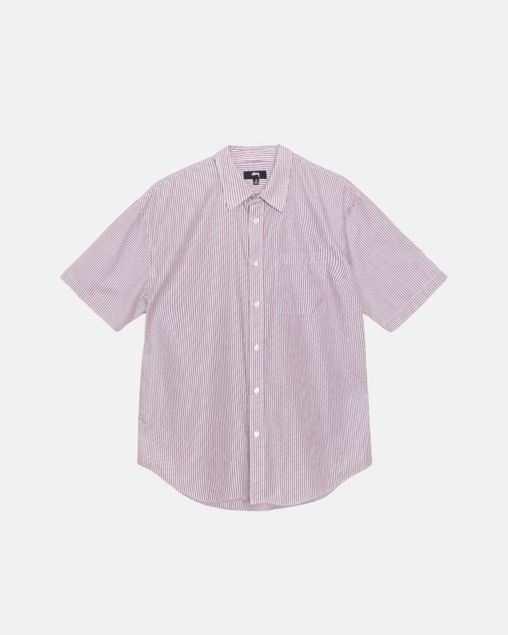 Chemise Stussy Boxy Ss 8 Ball Stripe Bordeaux  France |  29740-ZQSH