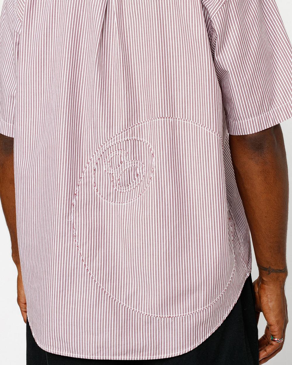 Chemise Stussy Boxy Ss 8 Ball Stripe Bordeaux  France |  29740-ZQSH