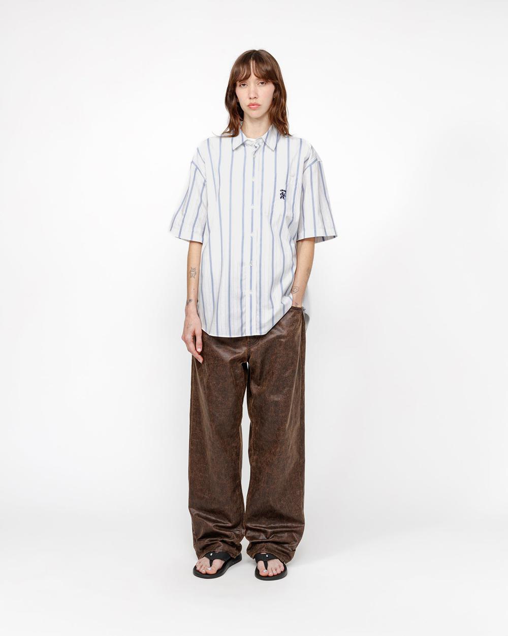 Chemise Stussy Boxy Ss Stripe Blanche  France |  62091-BOAI