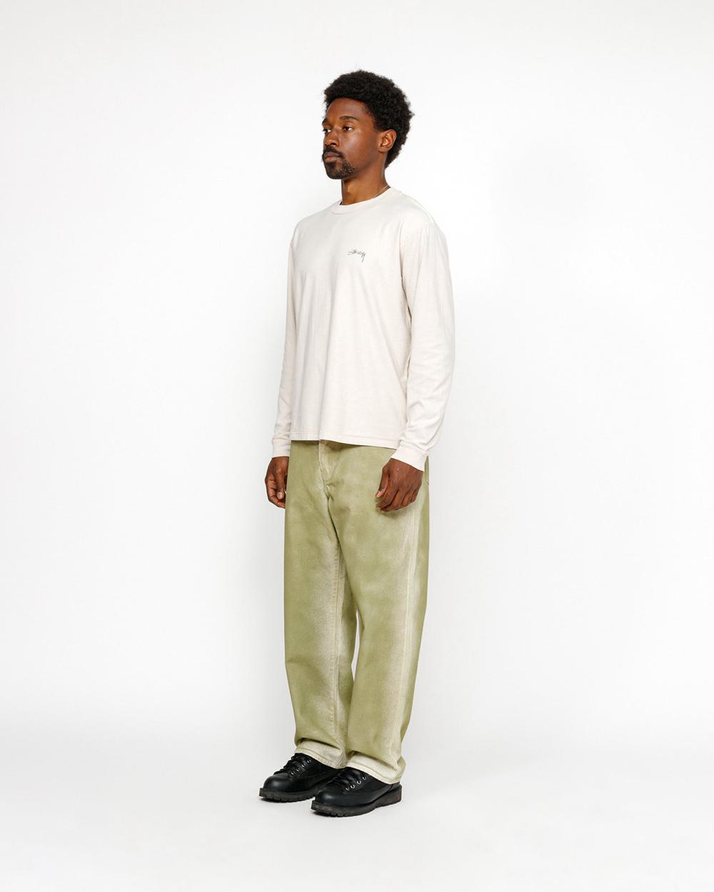 Jean Stussy Big Ol' Spray Dye Vert Olive  France |  76439-PINA
