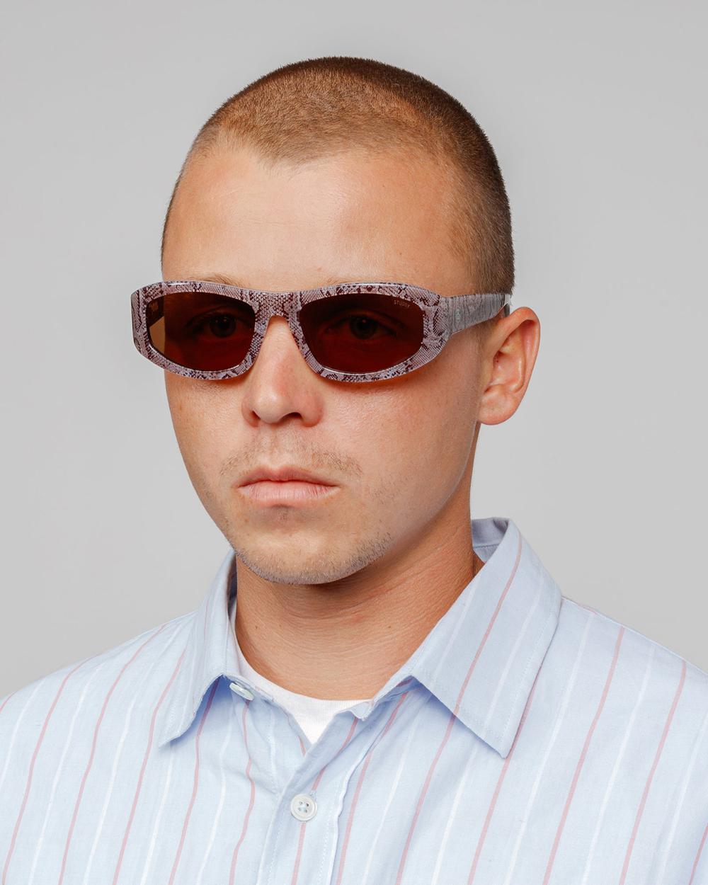 Lunette de Soleil Stussy Landon Serpent Couleur Chair Marron  France |  65412-POJC