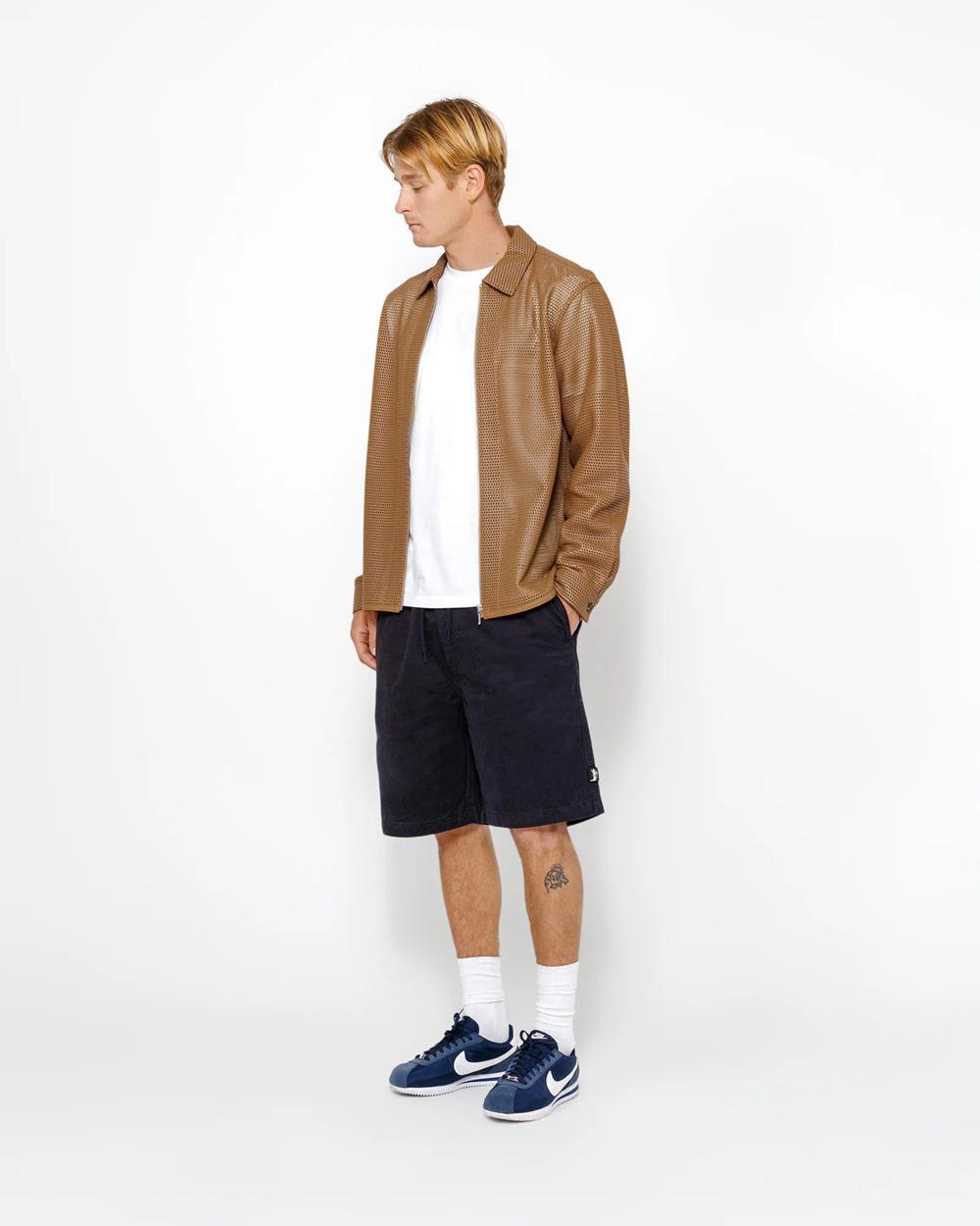 Short Stussy Beach Brushed Cotton Bleu Marine  France |  29075-FETG