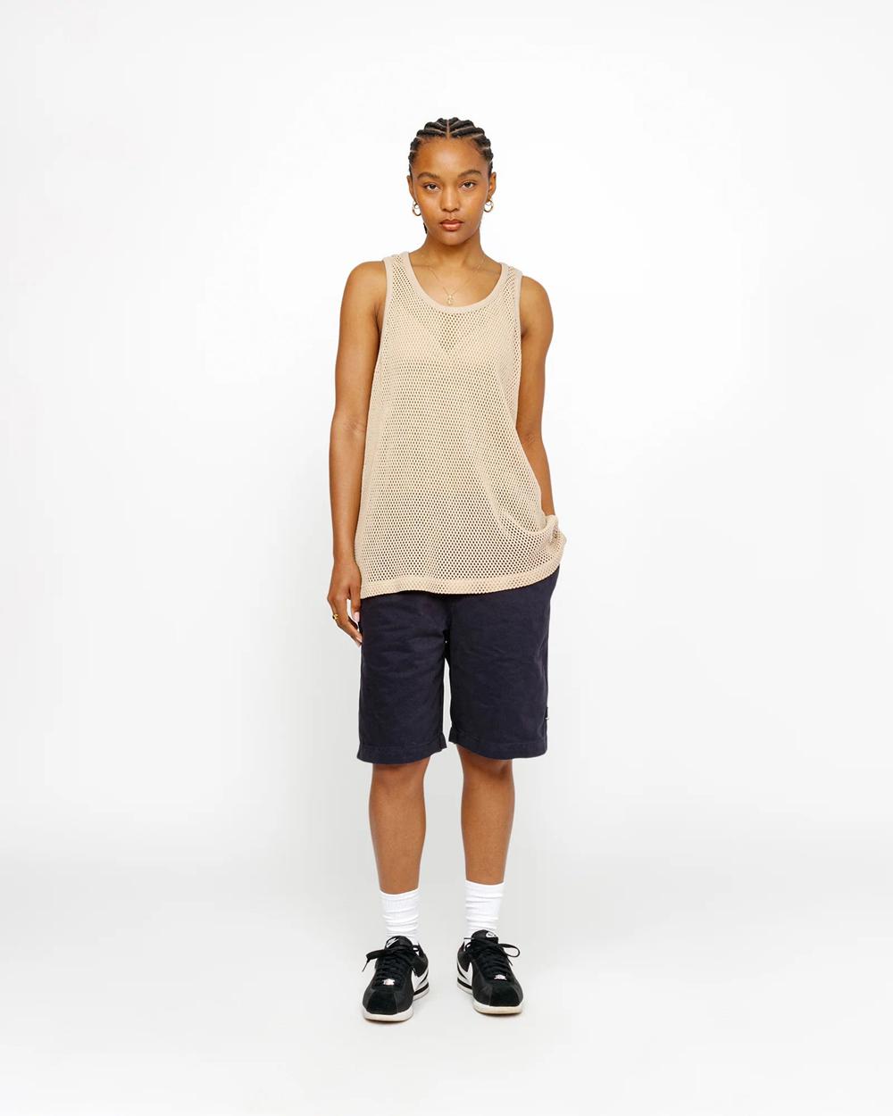 Short Stussy Beach Brushed Cotton Bleu Marine  France |  29075-FETG