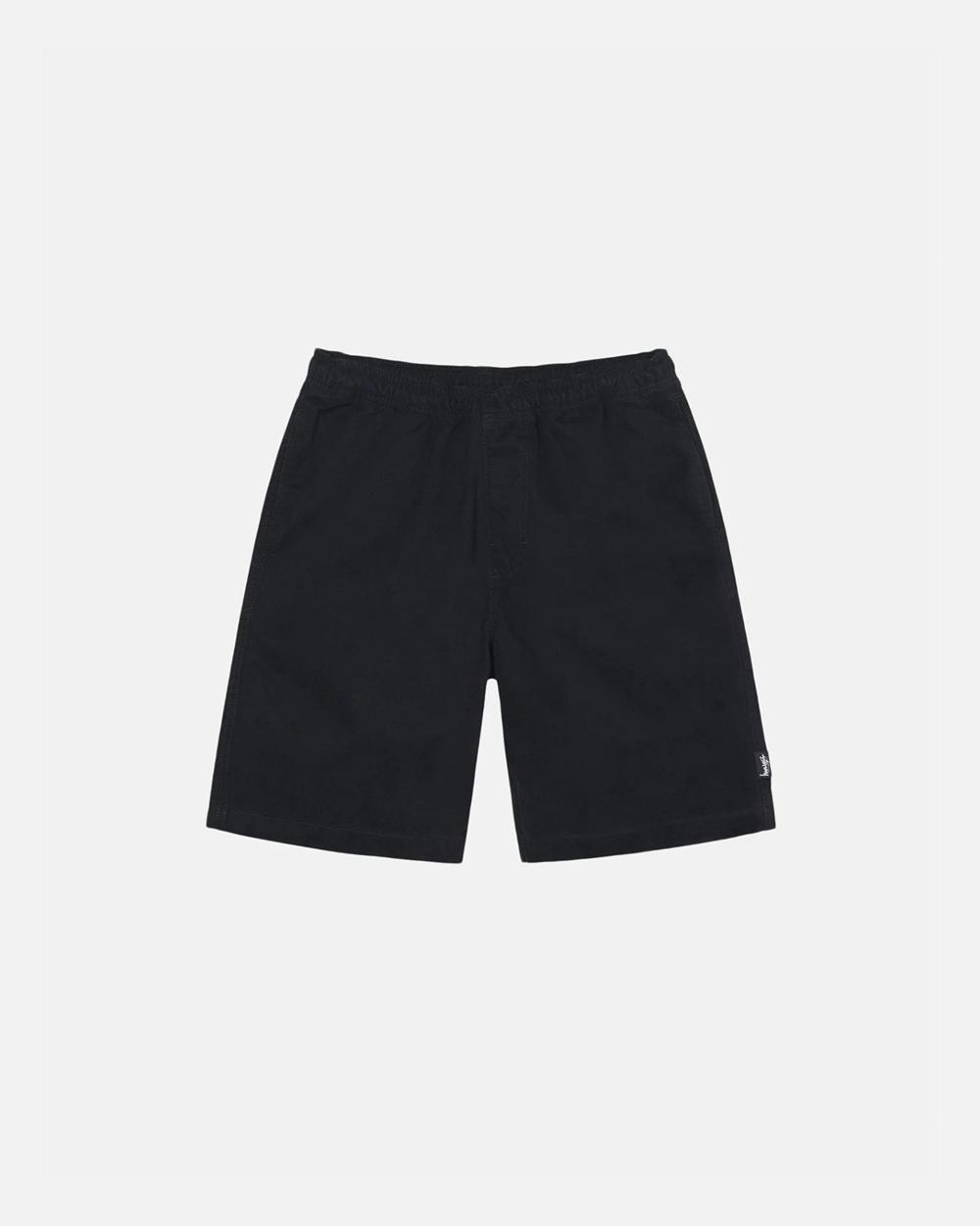 Short Stussy Beach Brushed Cotton Noir  France |  91672-XGVN
