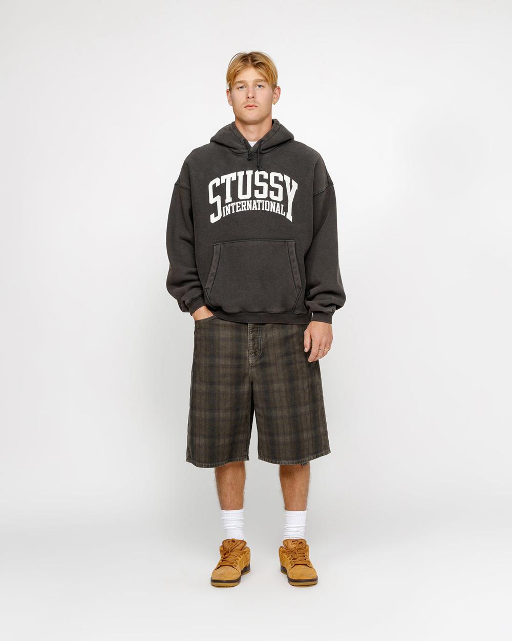 Short Stussy Big Ol' Canvas Plaid Vert Olive  France |  46587-KPEC