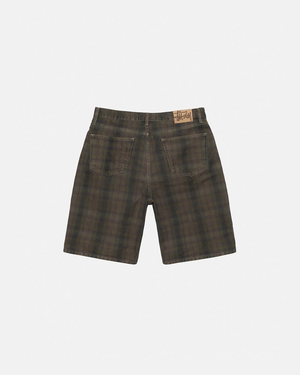 Short Stussy Big Ol' Canvas Plaid Vert Olive  France |  46587-KPEC