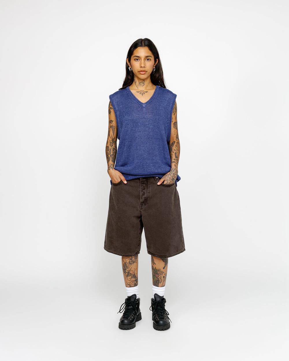 Short Stussy Big Ol' Washed Canvas Marron  France |  18203-JNLH