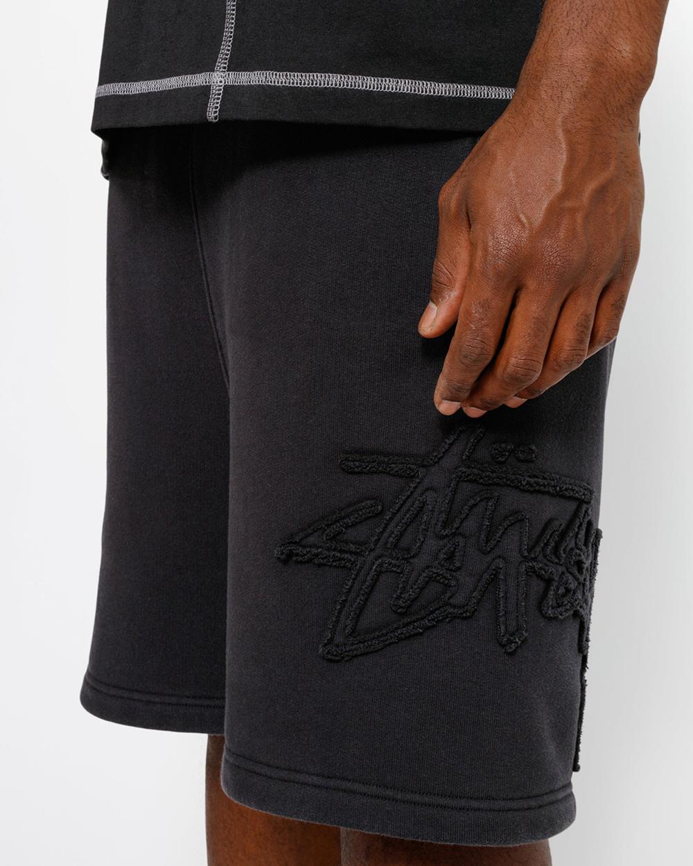 Short Stussy Fleece Tonal Applique Noir  France |  06724-SDZP