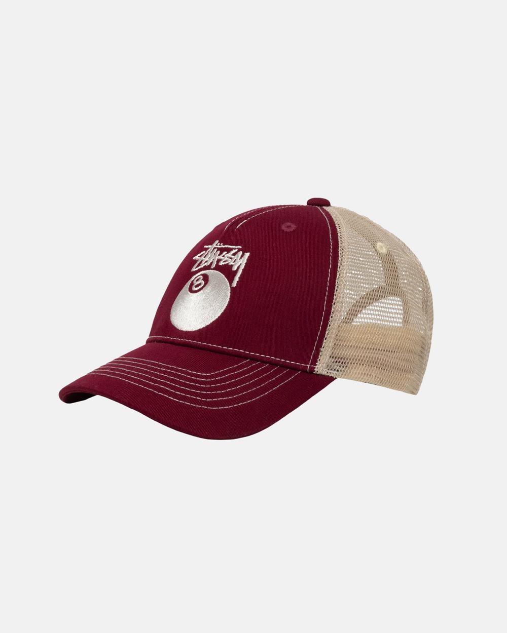 Snapbacks Hats Stussy Low Pro 8 Ball Bordeaux  France |  67841-CIEW