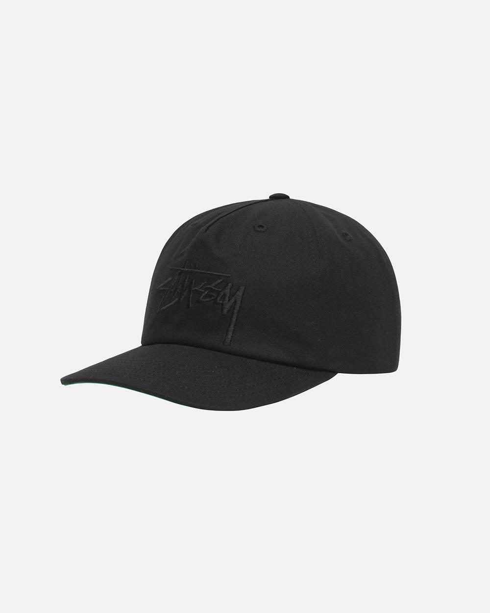 Snapbacks Hats Stussy Mid-Depth Big Stock Noir  France |  76104-UBPY