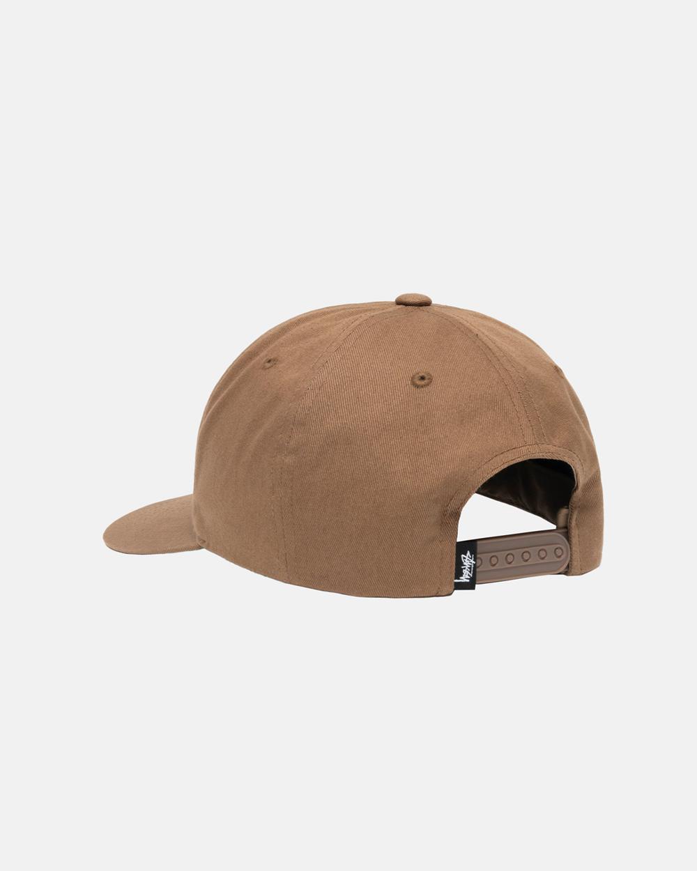 Snapbacks Hats Stussy Mid-Depth Big Stock Marron  France |  80492-LAIJ