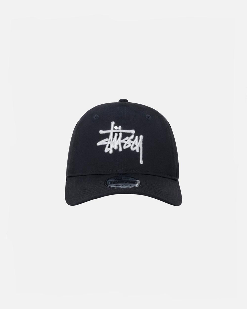 Strapback Hats Stussy New Era 9Twenty Basic Noir  France |  69107-SVDF