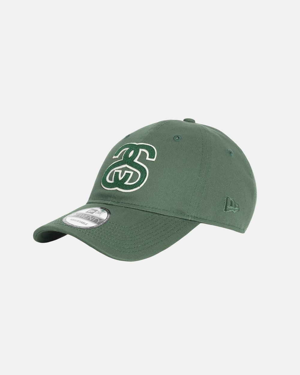 Strapback Hats Stussy New Era 9Twenty Ss Applique Vert  France |  24350-HRVE