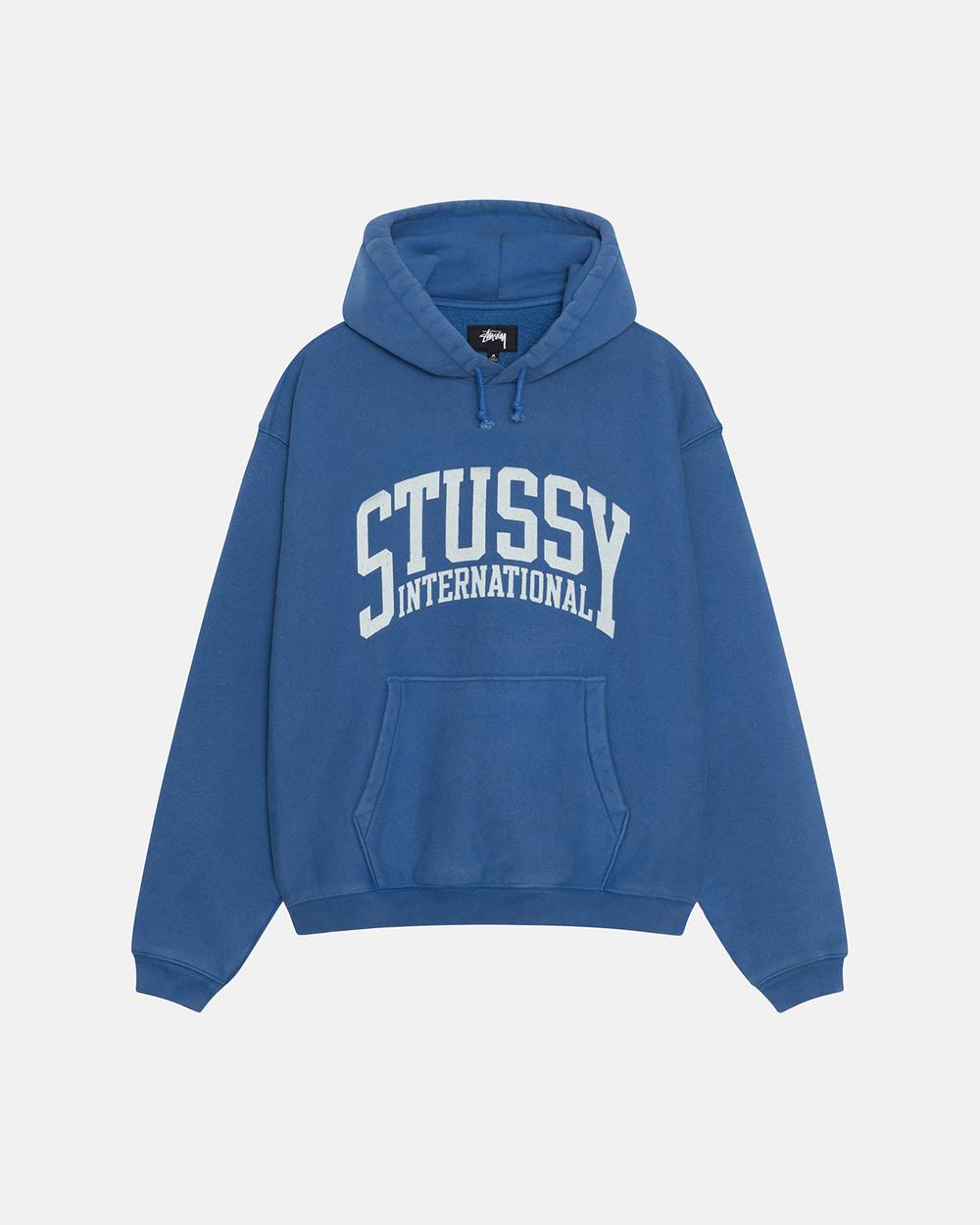Sweat a Capuche Stussy Relaxed International Bleu  France |  86271-WDPB