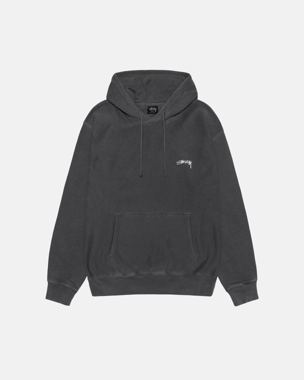 Sweat a Capuche Stussy Smooth Stock Pigment Dyed Noir  France |  27483-JYLN