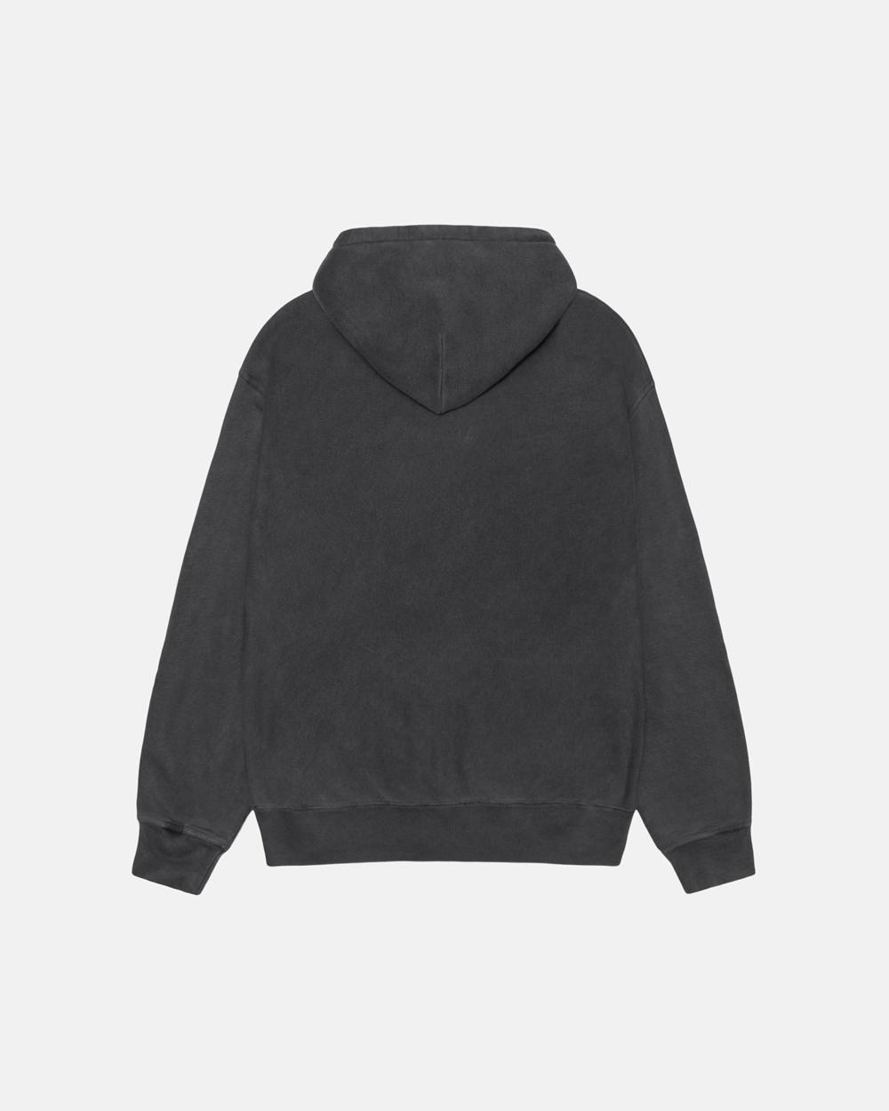 Sweat a Capuche Stussy Smooth Stock Zip Pigment Dyed Noir  France |  21089-HPOA