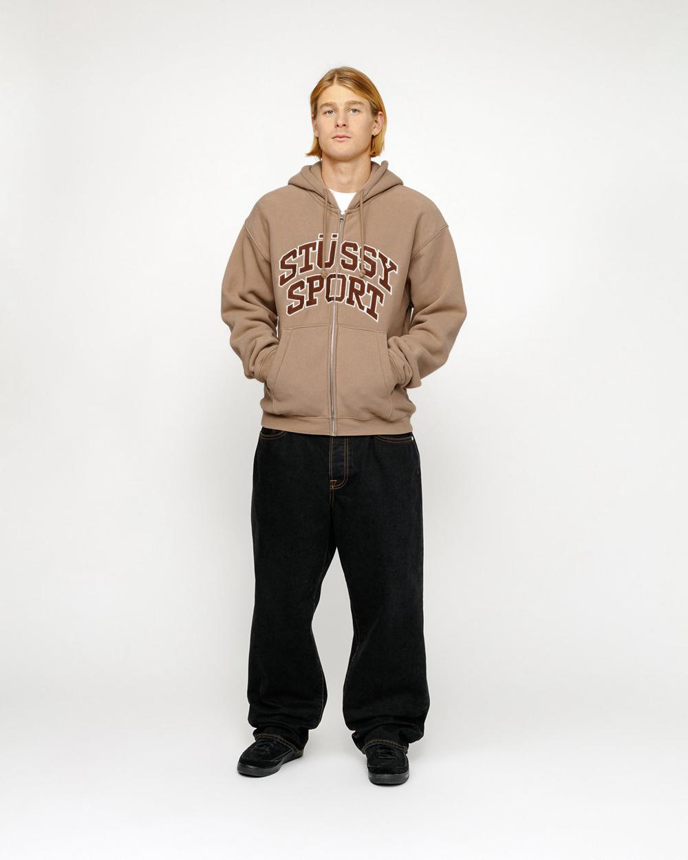 Sweat a Capuche Stussy Sport Zip Blanche  France |  85290-PKBD