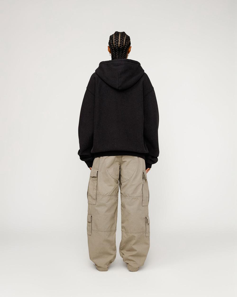 Sweat a Capuche Stussy Sport Zip Noir  France |  25170-TGVU
