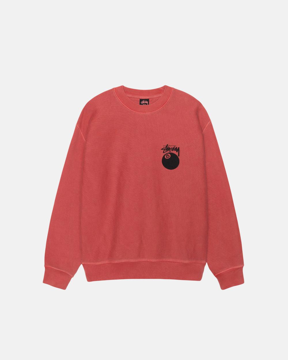 Sweats Stussy 8 Ball Crew Pigment Dyed Orange  France |  28164-ASUF