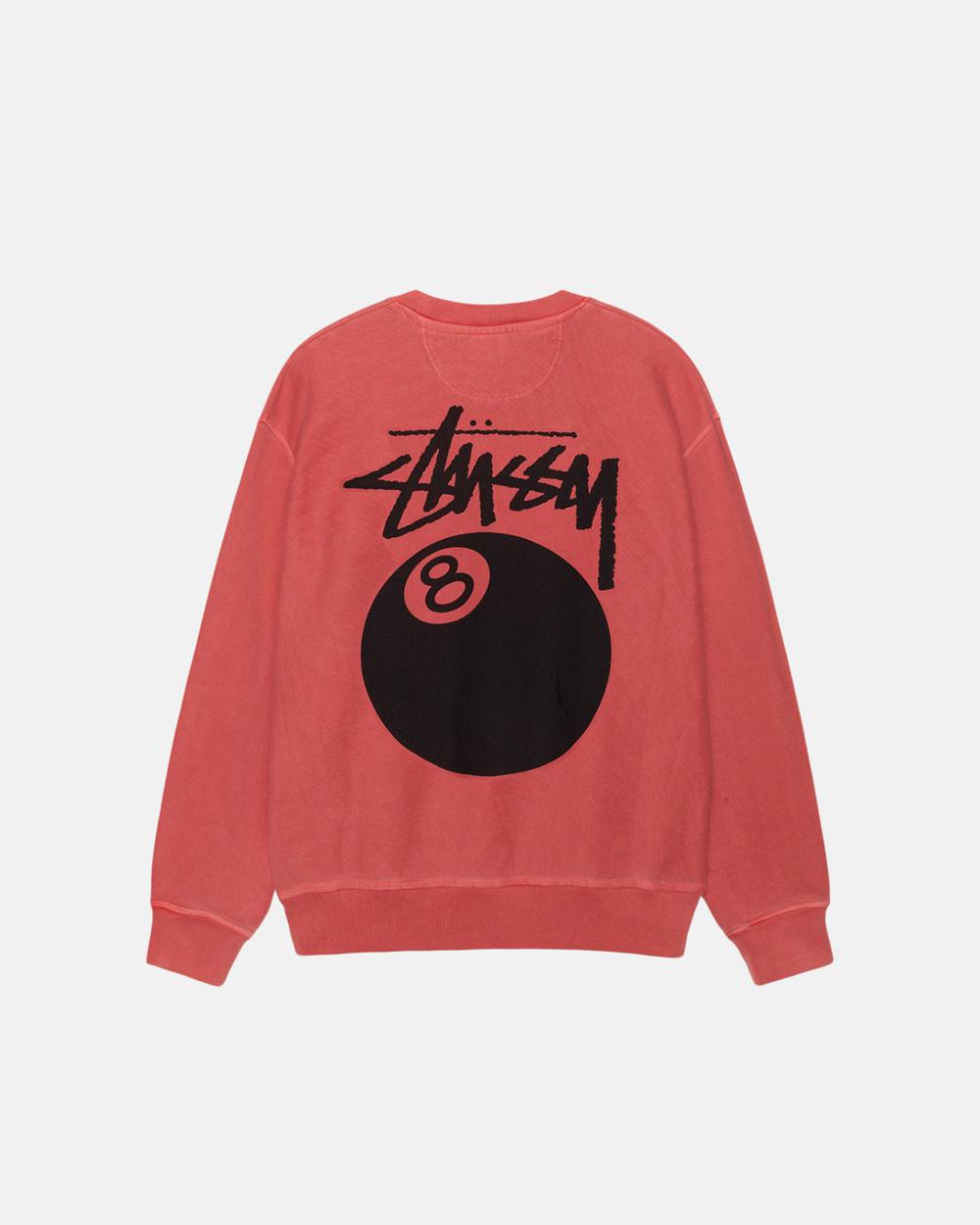 Sweats Stussy 8 Ball Crew Pigment Dyed Orange  France |  28164-ASUF