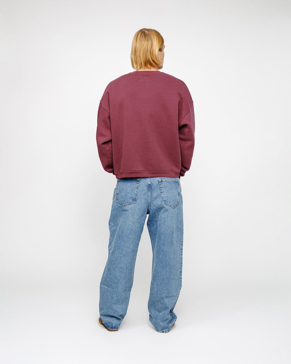 Sweats Stussy Big Crackle Sport Crew Bordeaux  France |  68302-BKYM