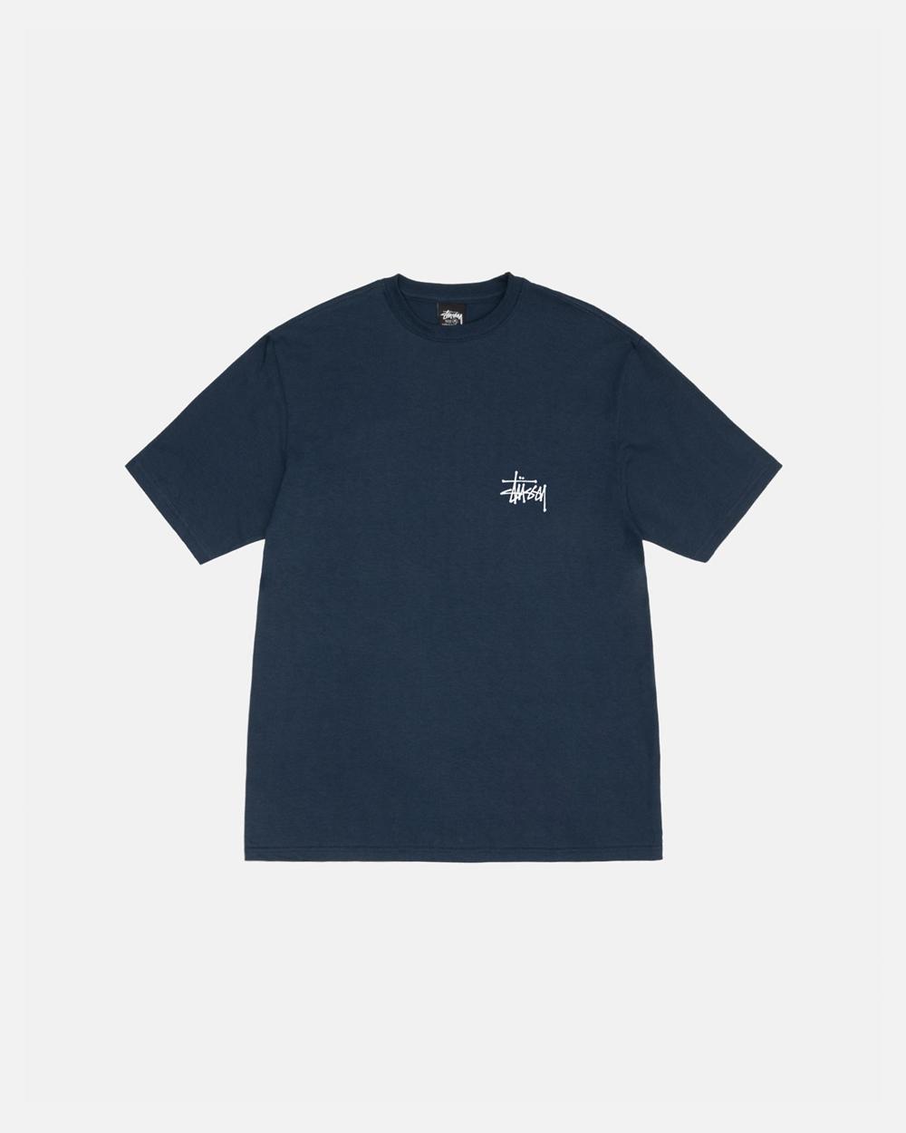 T-Shirt Stussy Basic Bleu Marine  France |  50978-FUMP