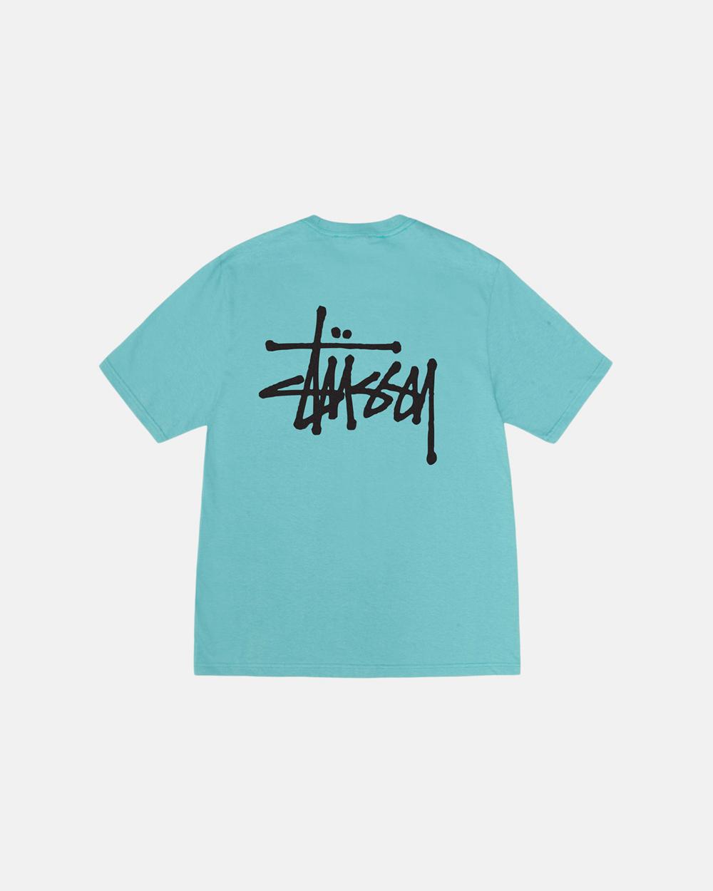 T-Shirt Stussy Basic Bleu  France |  21648-EMQP
