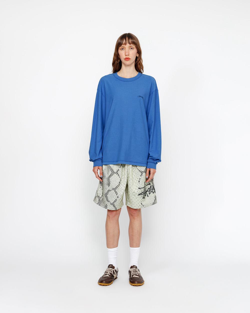 T-Shirt Stussy Lazy Longsleeve Bleu  France |  52304-AWLD