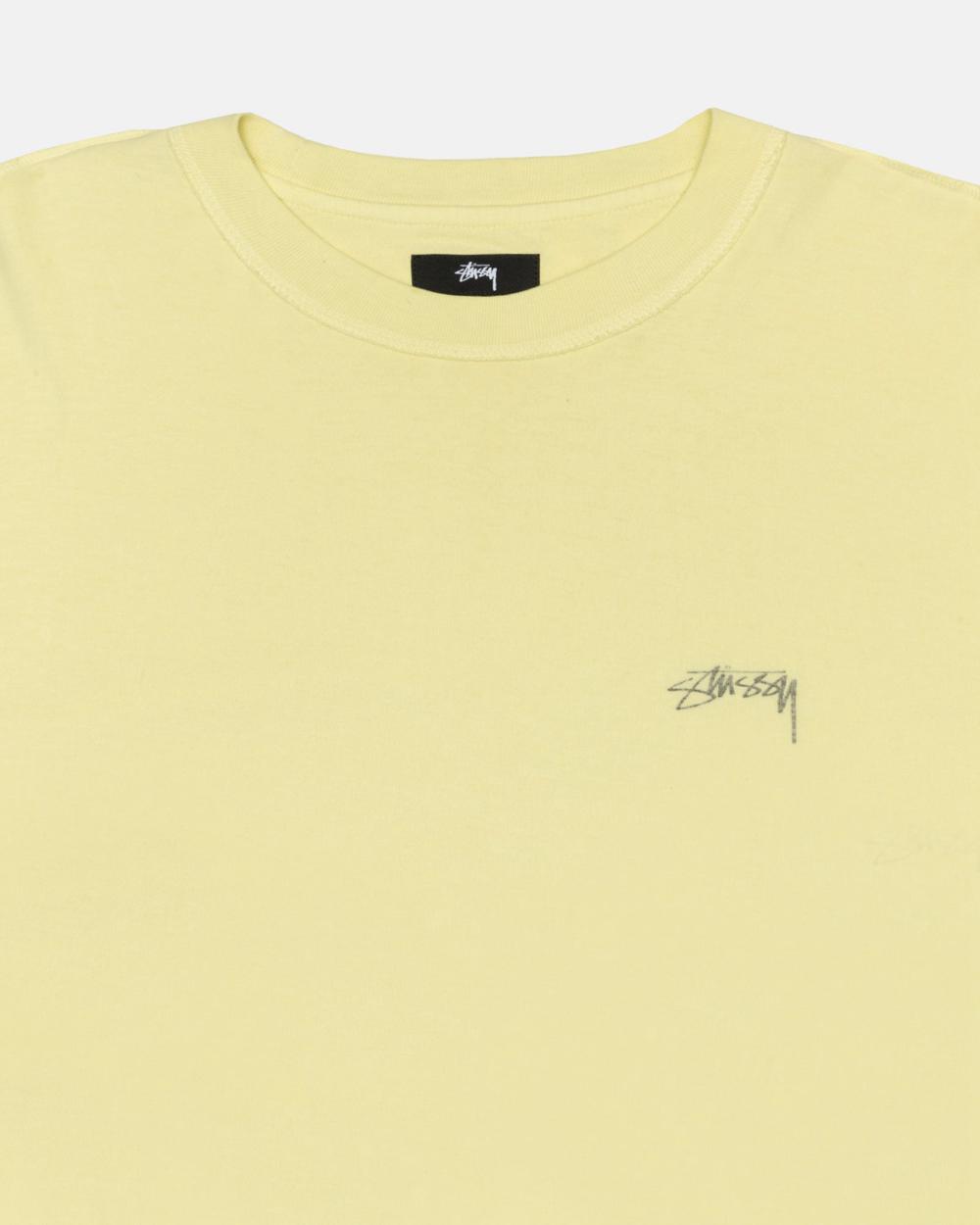 T-Shirt Stussy Lazy Longsleeve Jaune  France |  80941-XWOT