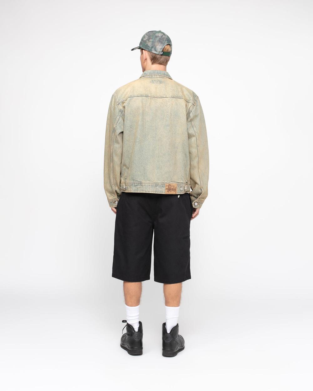 Veste Stussy Zip Work Denim Lavage Bleu  France |  09764-BSVY