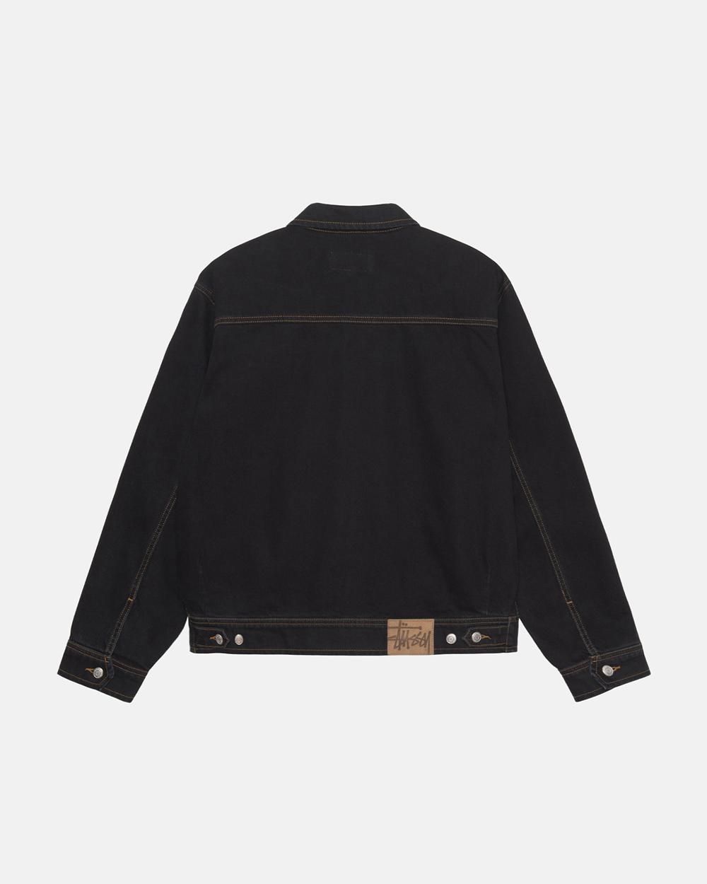 Veste Stussy Zip Work Denim Noir  France |  17523-DSHM