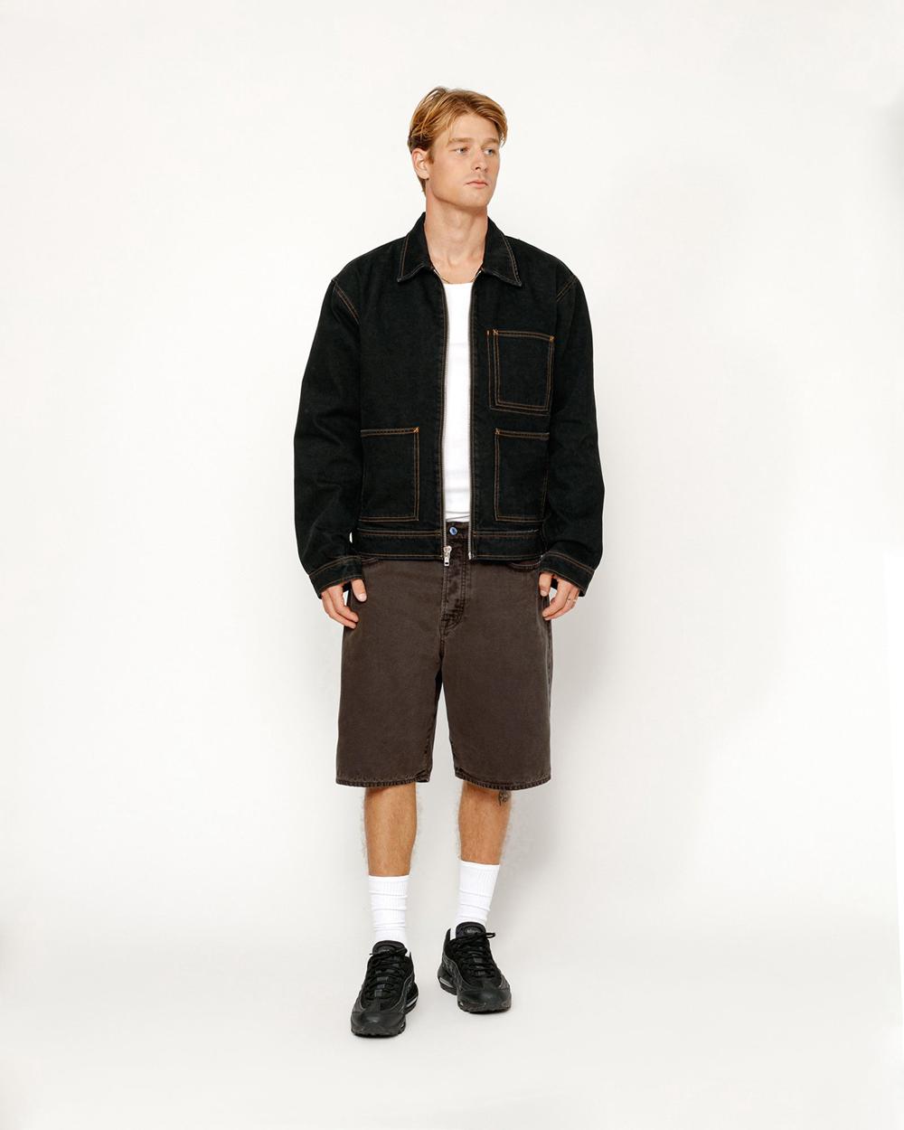 Veste Stussy Zip Work Denim Noir  France |  17523-DSHM